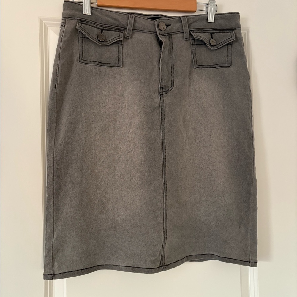 1822 Gray Denim Skirt